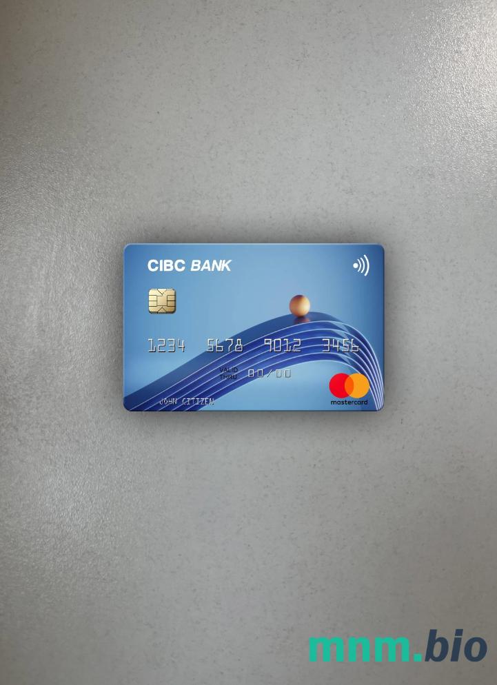 USA CIBC bank wygląd zdjęcia mastercard skan PSD + zdjęcie